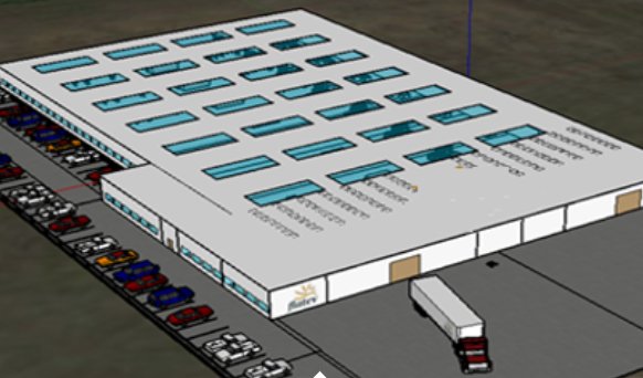 Modèle 3D d'une usine agroalimentaire